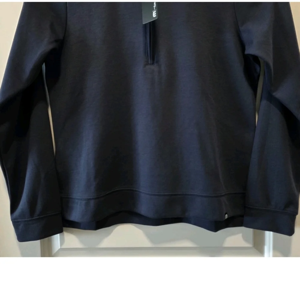Travis Mathew Coveside Womens Medium 1/2 Zip Pullover Blue PEAK Logo - Picture 4 of 9